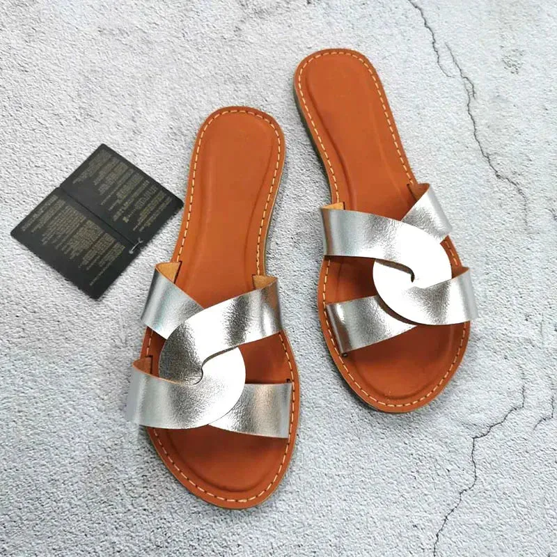 AMOZAE-- Fashionable Leather Sandals for Summer Slides