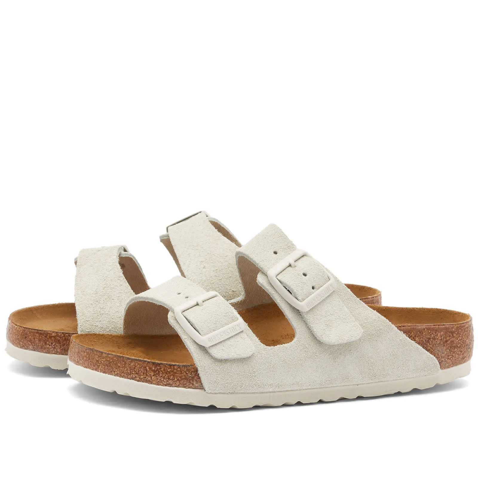 Birkenstock Arizona Sandals in Antique White Suede