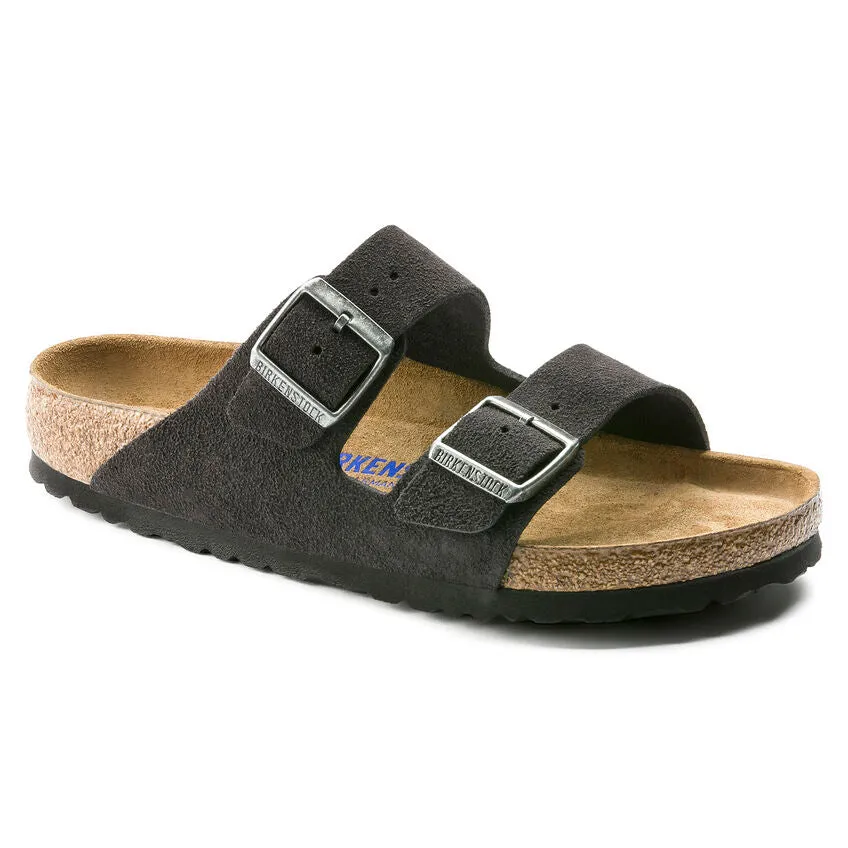 BIRKENSTOCK ARIZONA SOFT FOOTBED SANDAL - VELVET GRAY SUEDE