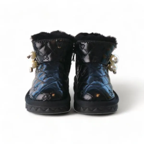 Black Pearl Charm Quilted Boot