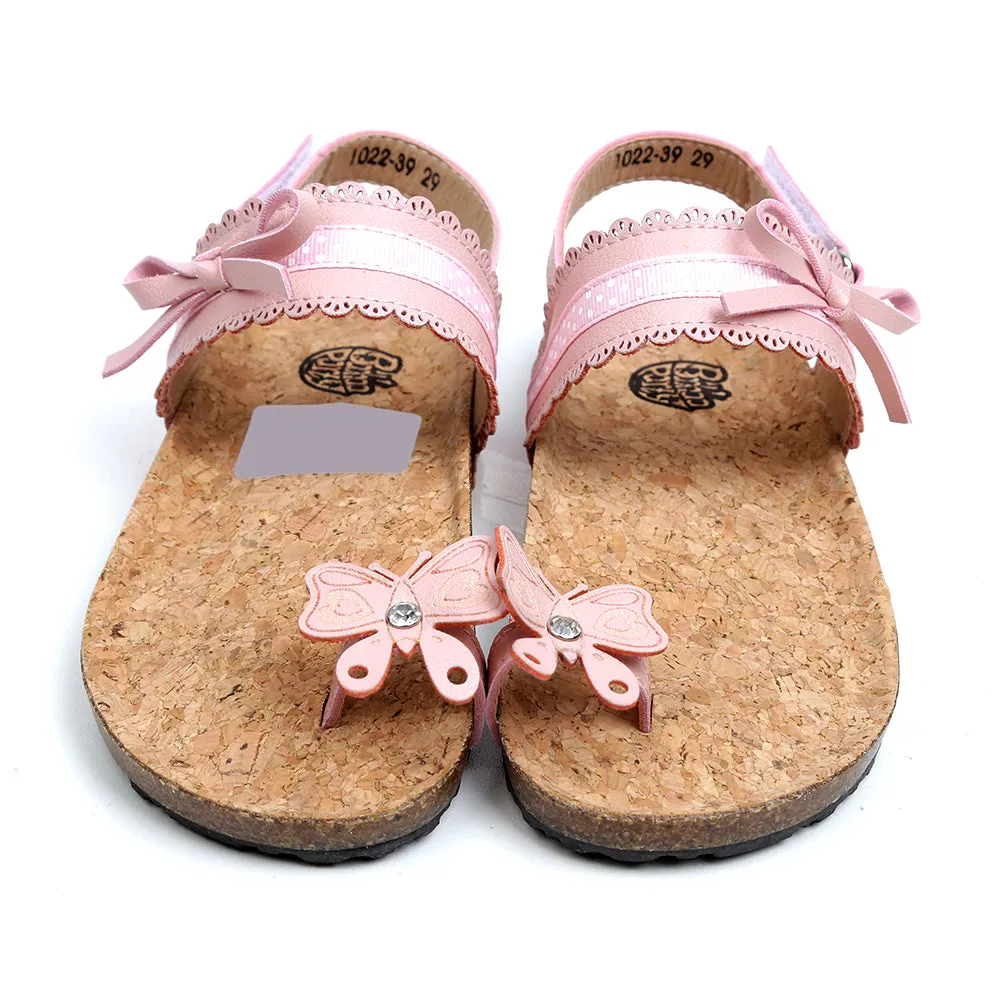 Butterfly Bow Sandal For Girls - Pink