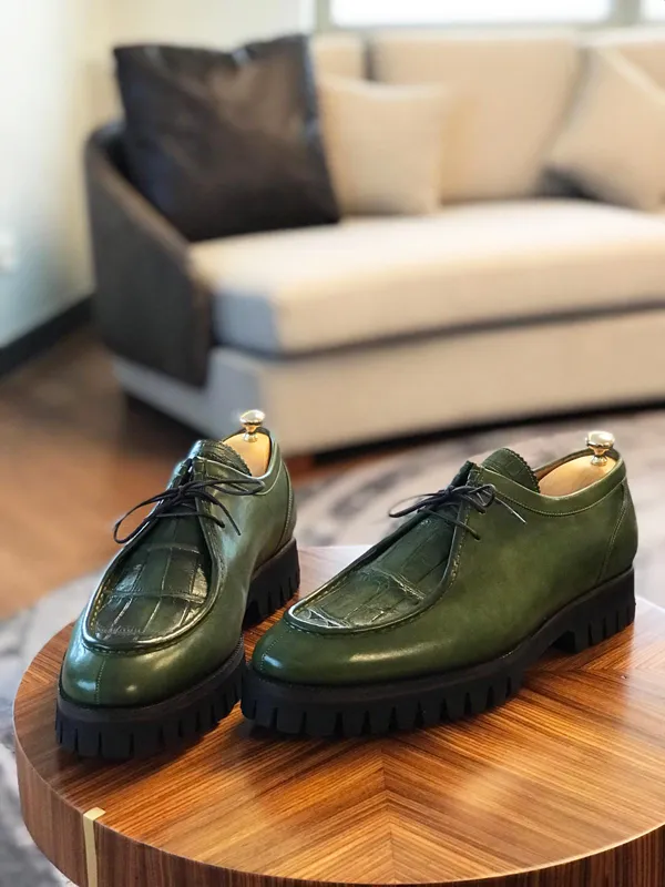 Buy Green Genuine Leather Boots by GentWith.com