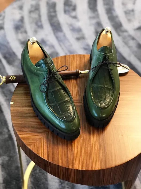 Buy Green Genuine Leather Boots by GentWith.com