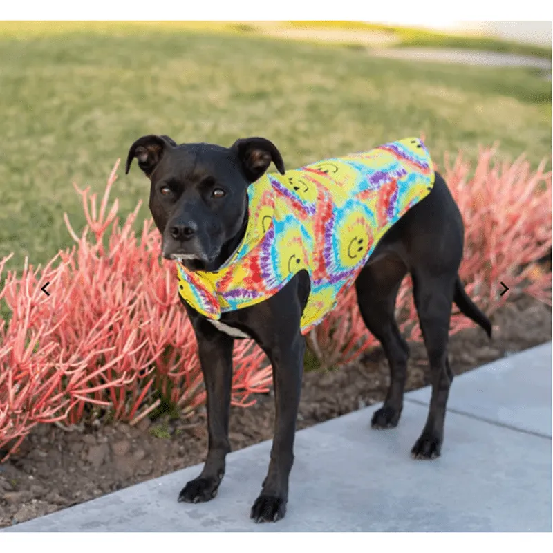 Canada Pooch Pick Me Rain Poncho Tie Dye Smiley