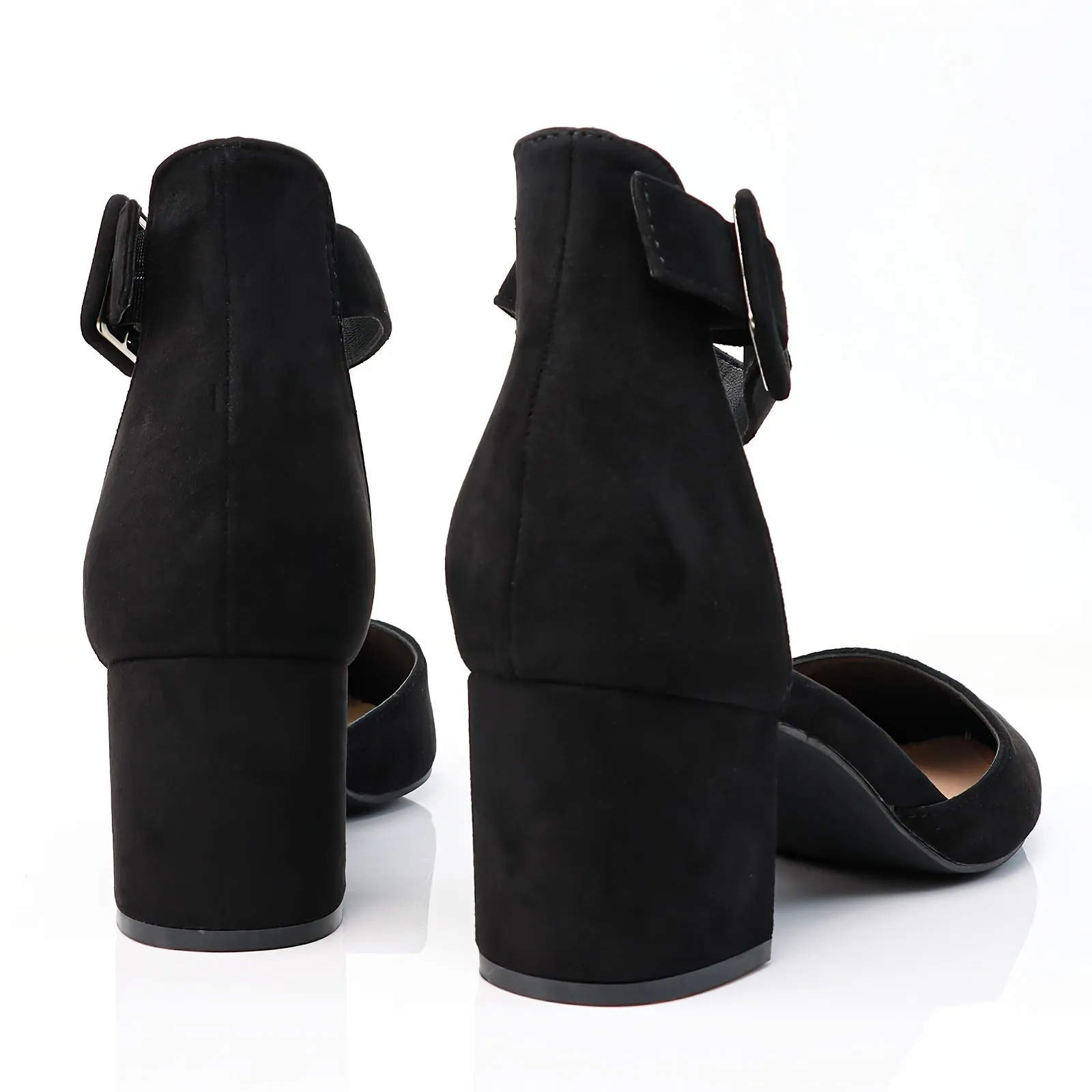 Closed-Toe Suede Pumps for Women with Low Block Heels, Perfect for Evening Events, Weddings, Dating, Work, and Dancing