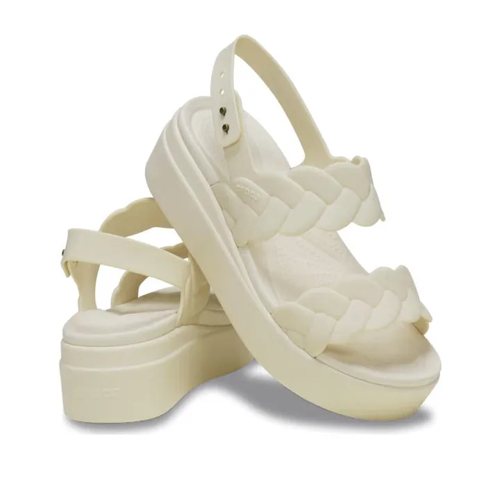 Crocs Sandal Wedge Dew Off-White Brooklyn Woven Upper Low