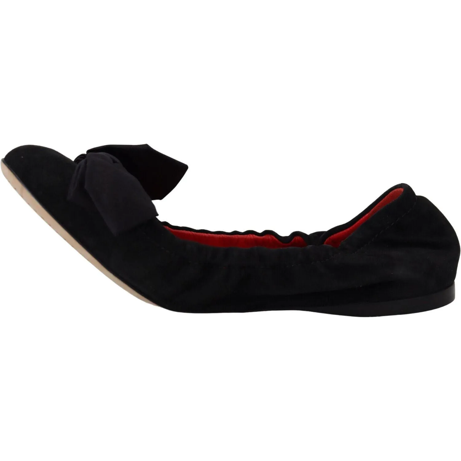 Dolce & Gabbana Elegant Black Suede Ballet Flats