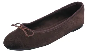 Feversole Women's Macaroon Faux Suede Memory Foam Cushion Insock Soft Ballet Flat Velvet Brown