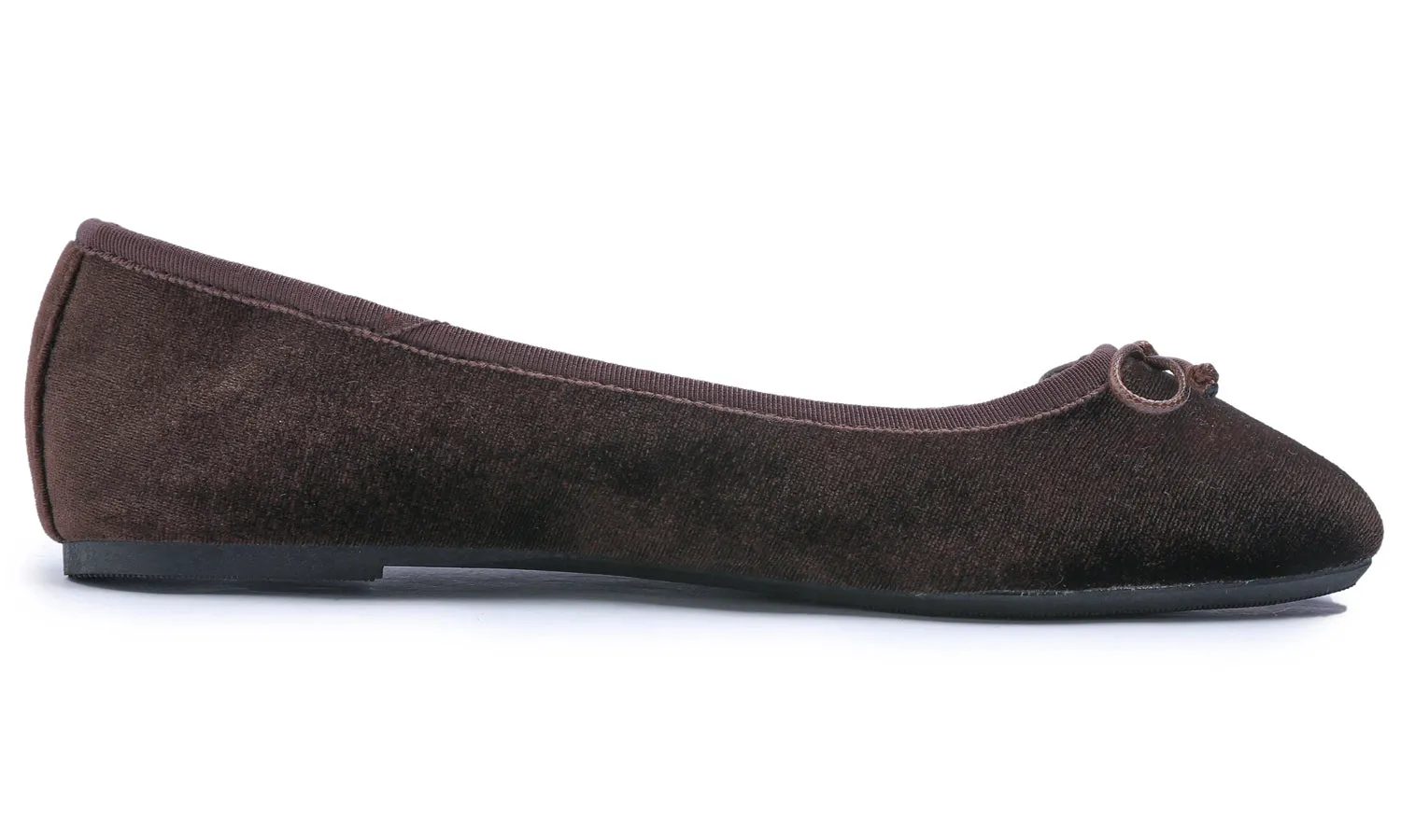 Feversole Women's Macaroon Faux Suede Memory Foam Cushion Insock Soft Ballet Flat Velvet Brown