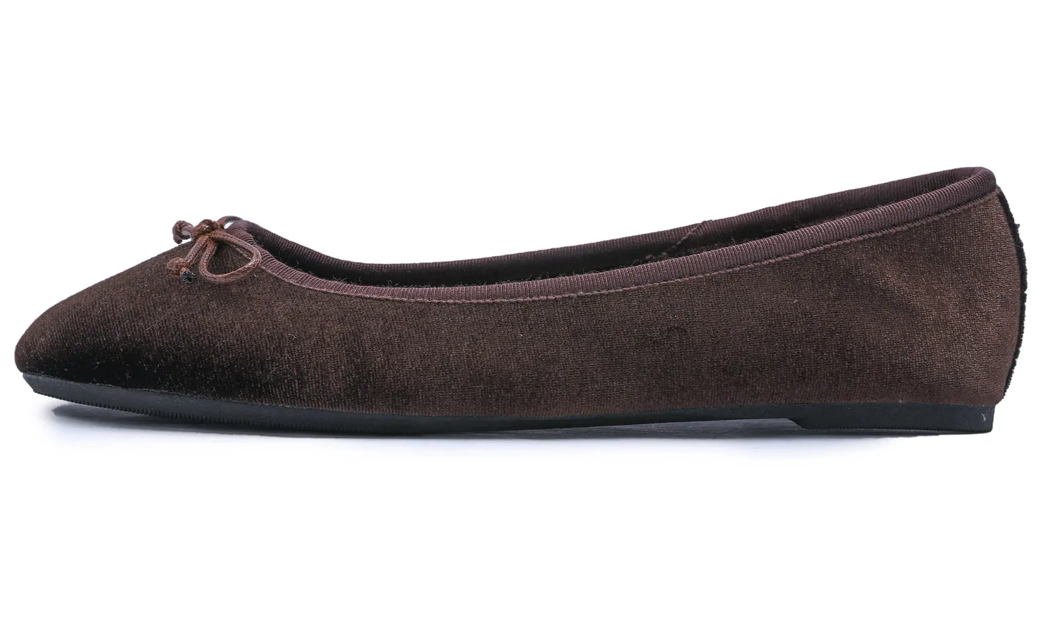 Feversole Women's Macaroon Faux Suede Memory Foam Cushion Insock Soft Ballet Flat Velvet Brown