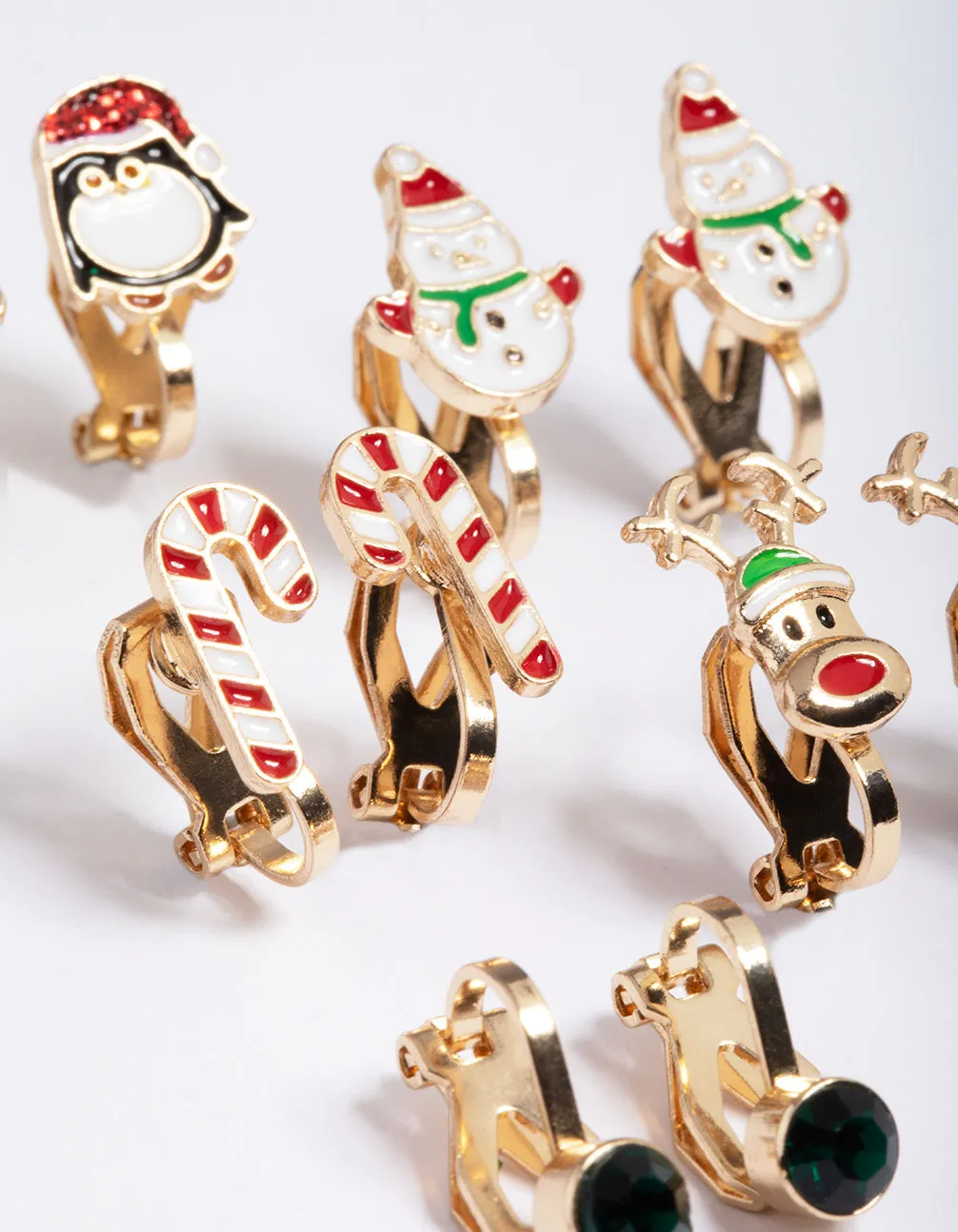 Kids Penguin Clip On Earrings 5-Pack