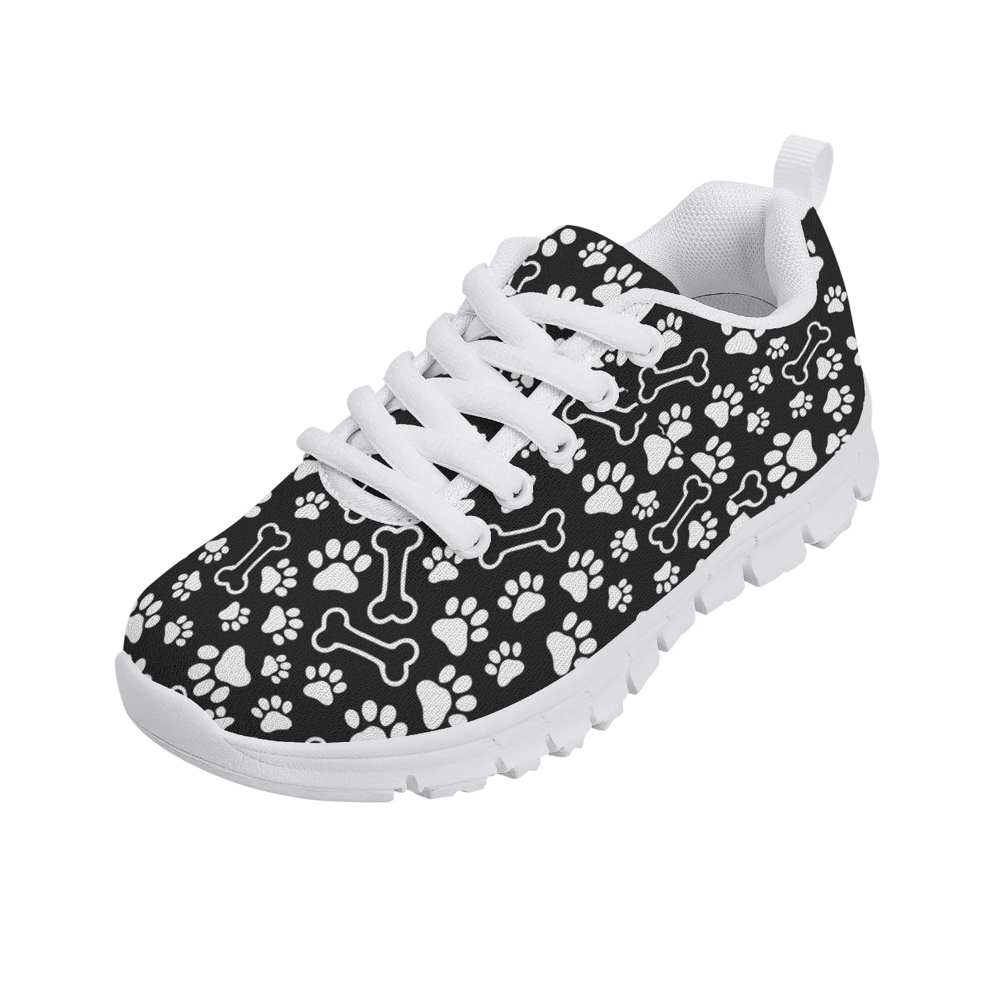 Kids Running Shoes | Back to School Kids Sneakers | Unisex Children's Running Trainers | Paw and Bone Pattern