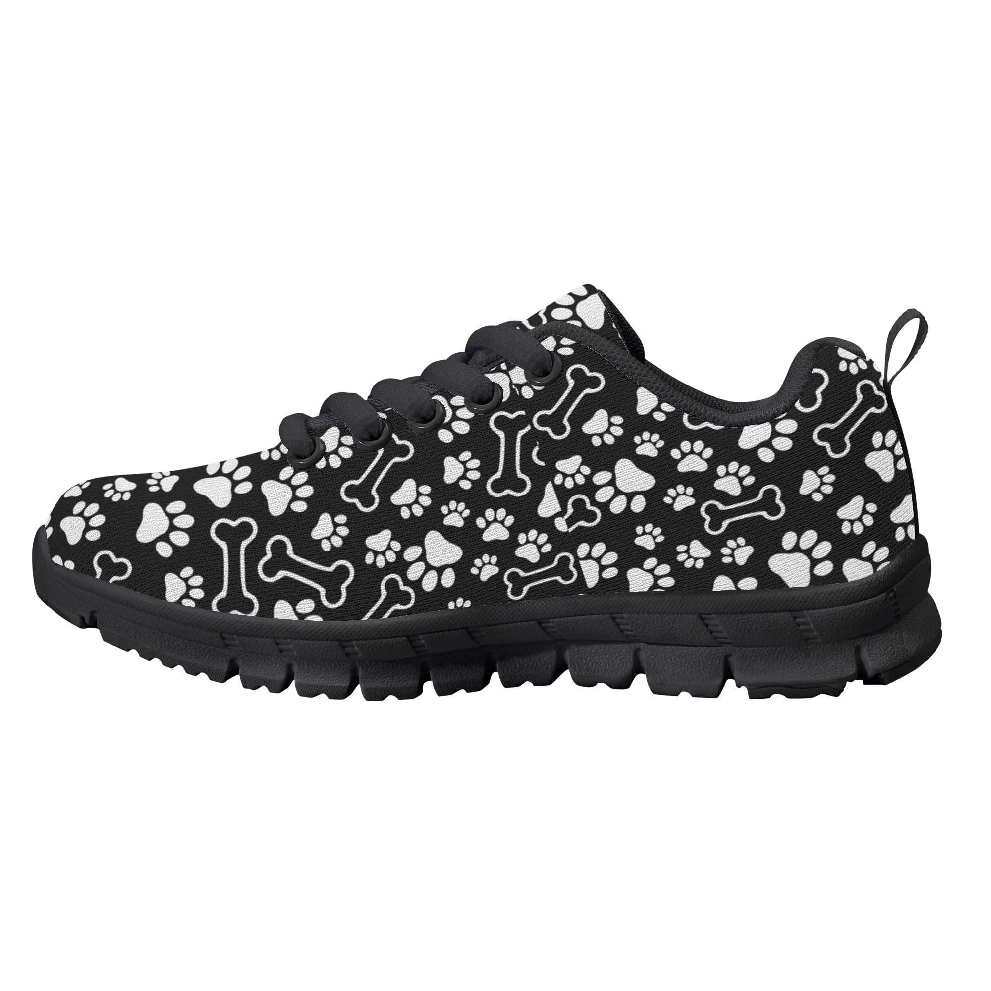 Kids Running Shoes | Back to School Kids Sneakers | Unisex Children's Running Trainers | Paw and Bone Pattern