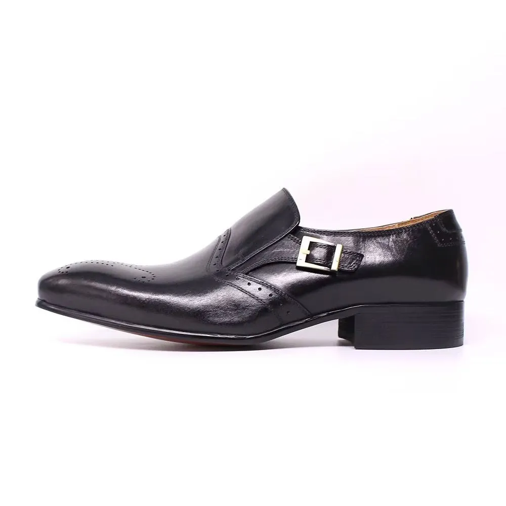 LuxeLeather Monkstrap Buckle Dress Shoes