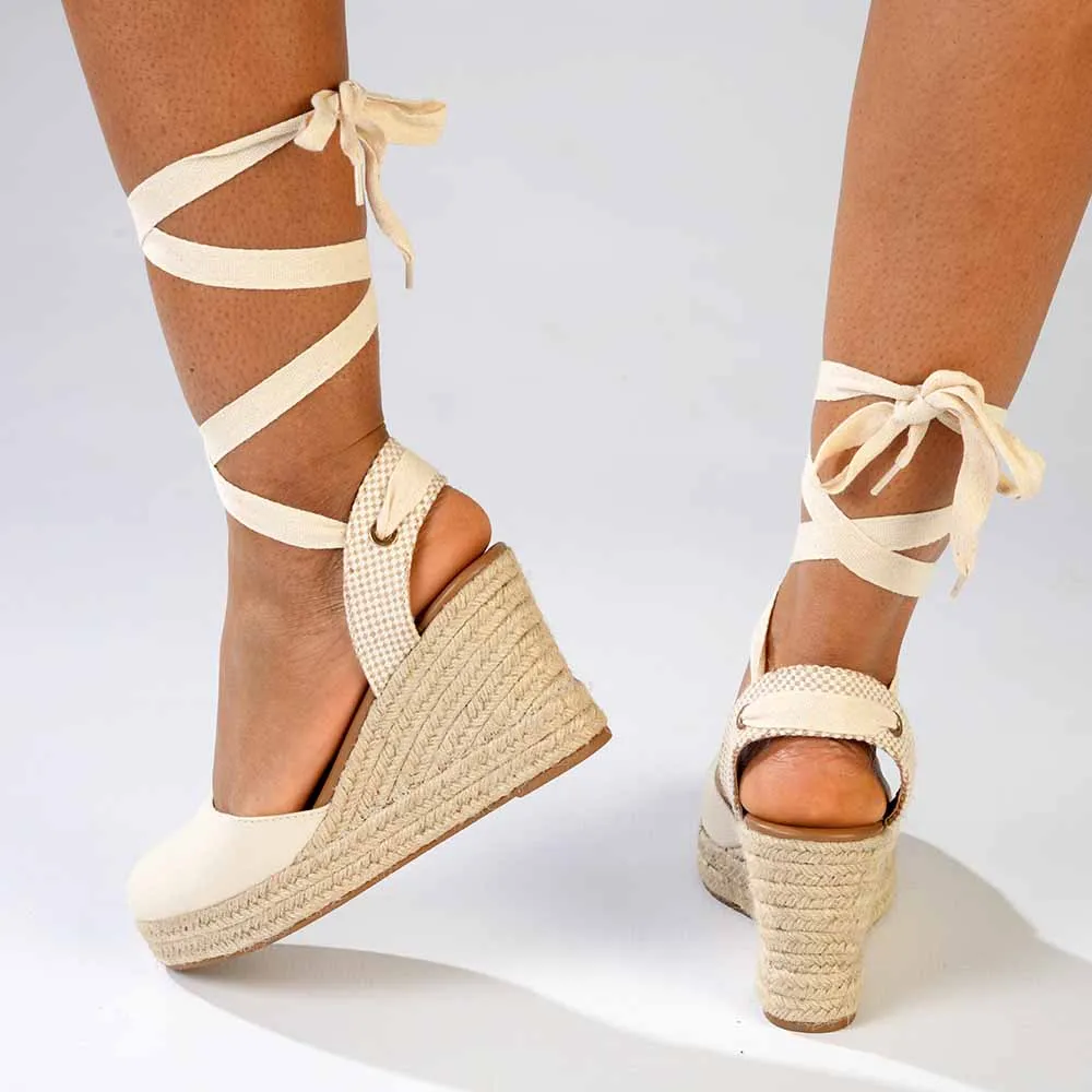 Madison Leena Fashion Wedge Sandals - Natural