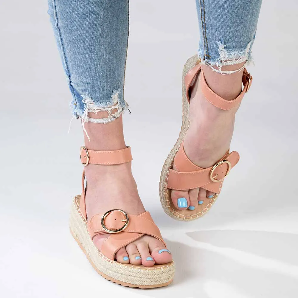 Madison Lilith Crossover Espadrille Sandal - Matt Peach