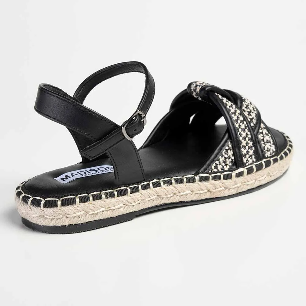 Madison Lylah Crossover Espadrille Sandal - Black