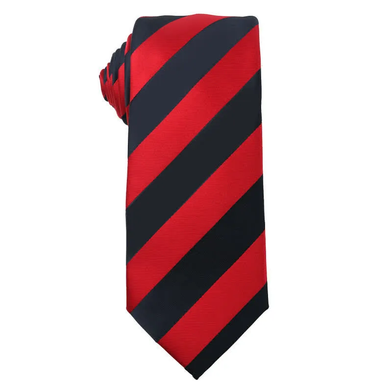 Men's Energetic Red Black Series Striped Necktie