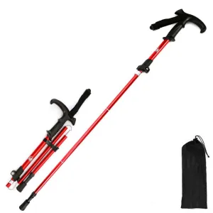 Outdoor trekking poles, hiking poles, walking poles, foldable telescopic outer locking aluminum alloy walking poles