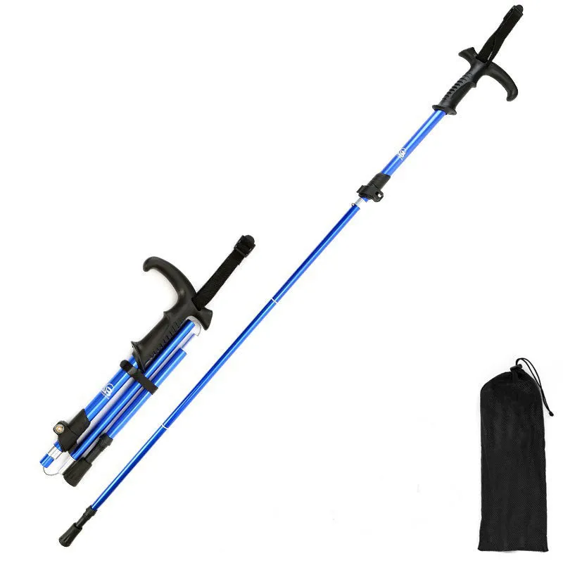 Outdoor trekking poles, hiking poles, walking poles, foldable telescopic outer locking aluminum alloy walking poles