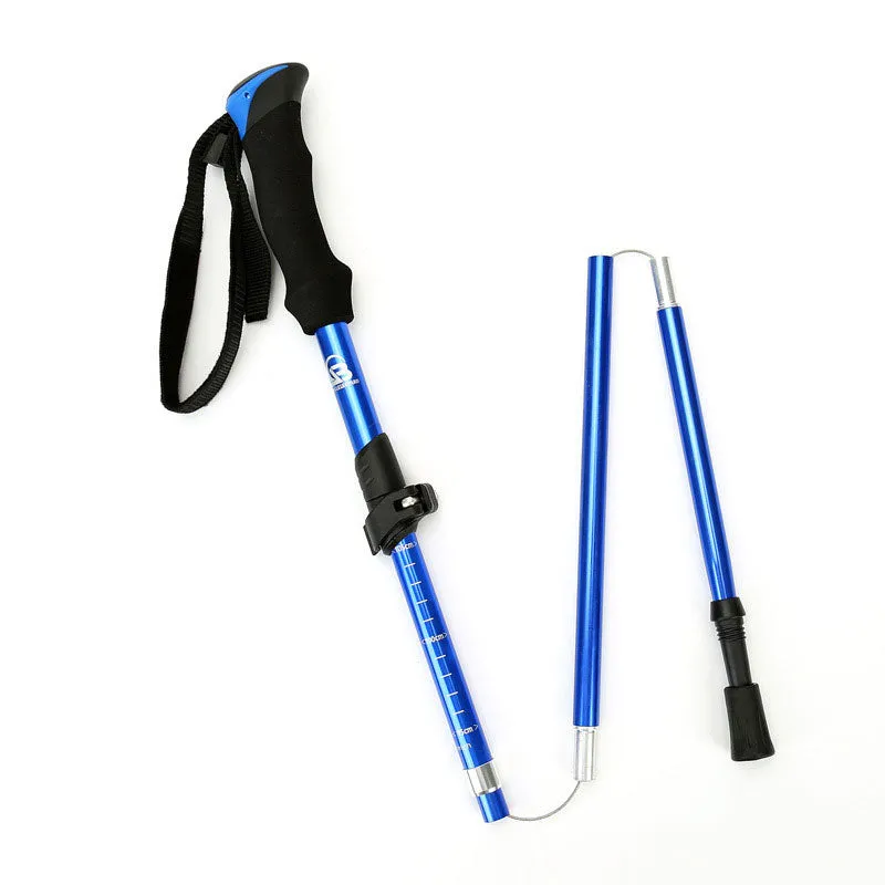 Outdoor trekking poles, hiking poles, walking poles, foldable telescopic outer locking aluminum alloy walking poles