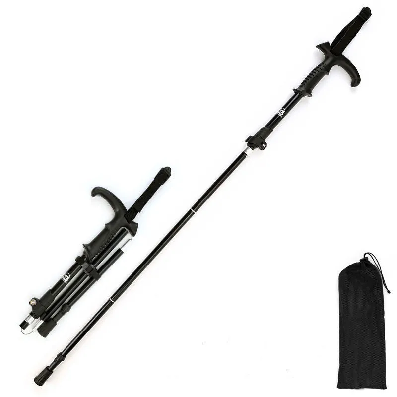 Outdoor trekking poles, hiking poles, walking poles, foldable telescopic outer locking aluminum alloy walking poles