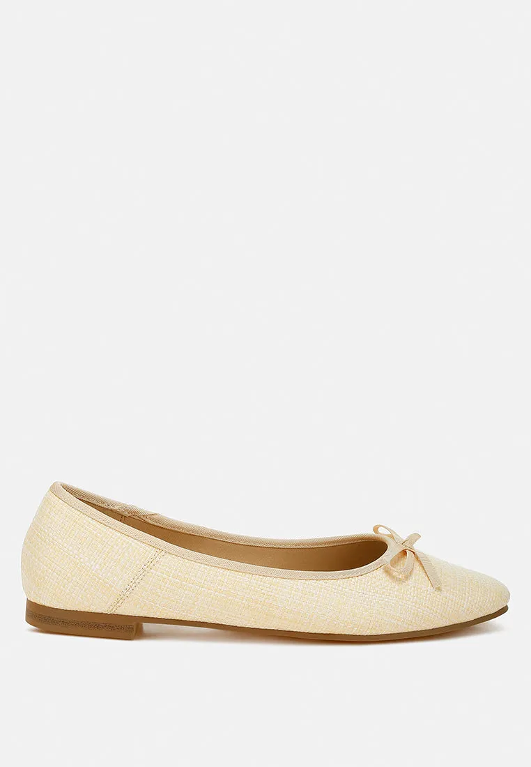 Paper Rings Raffia Ballet Flats