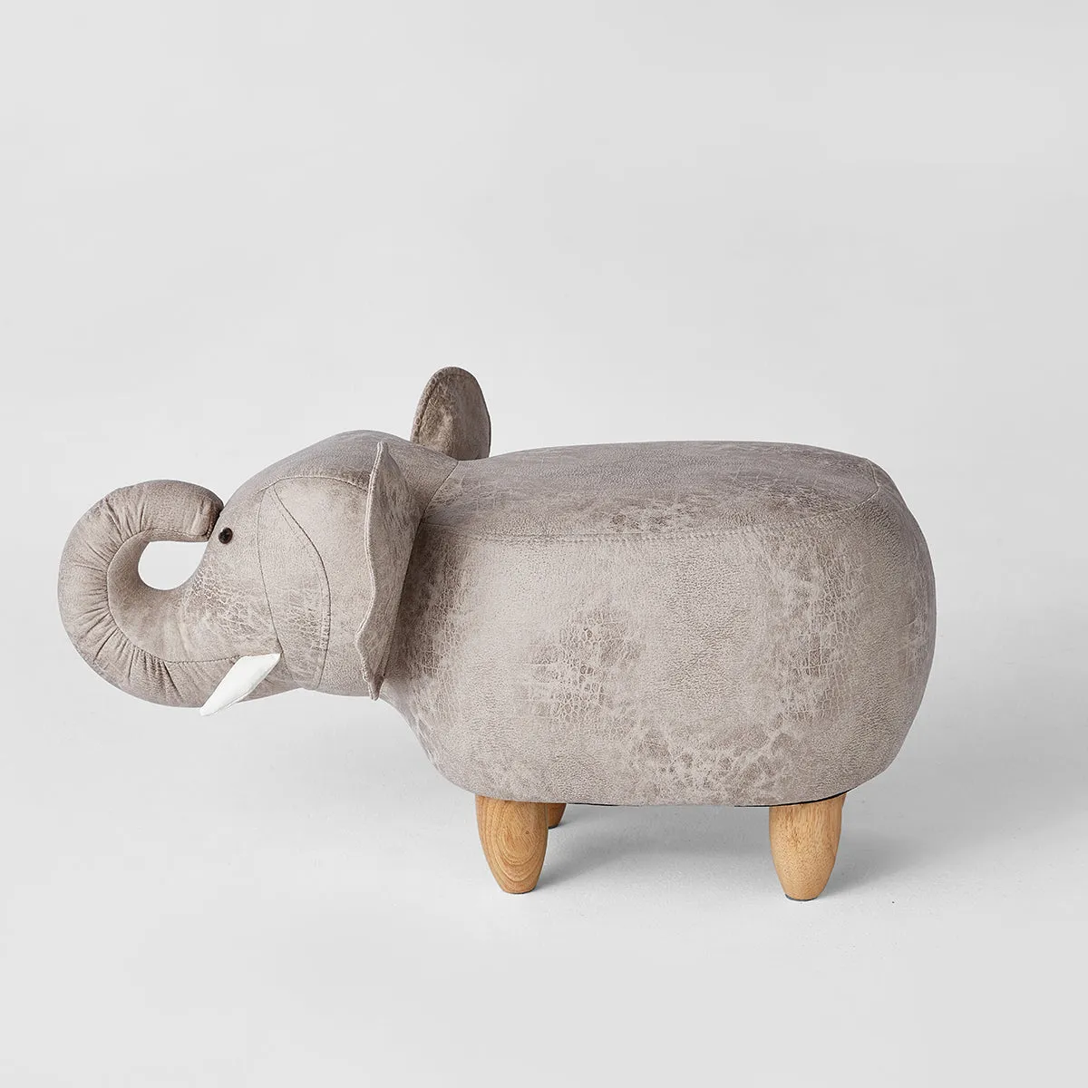 Playful Elephant Kids Grey Stool