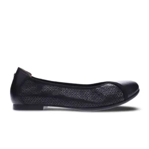 Revere Nairobi Ballet Flat (Women) - Black Lazer