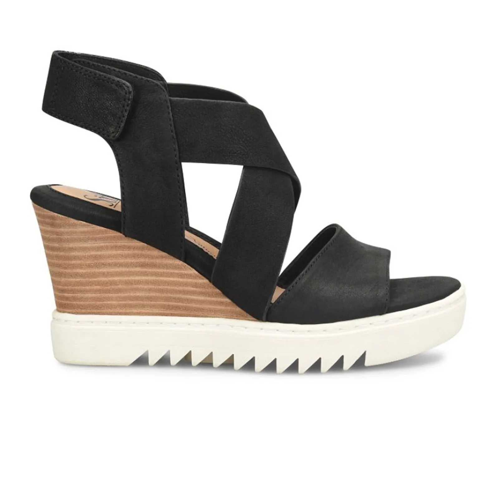 Sofft Uxley Wedge Sandal (Women) - Black