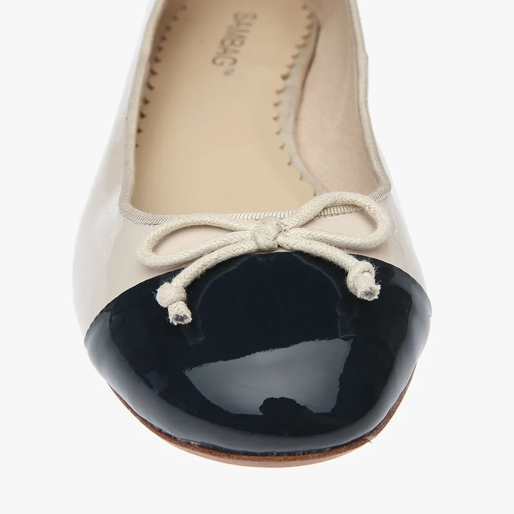 Tina Two Tone Navy stone Patent Ballet Flat