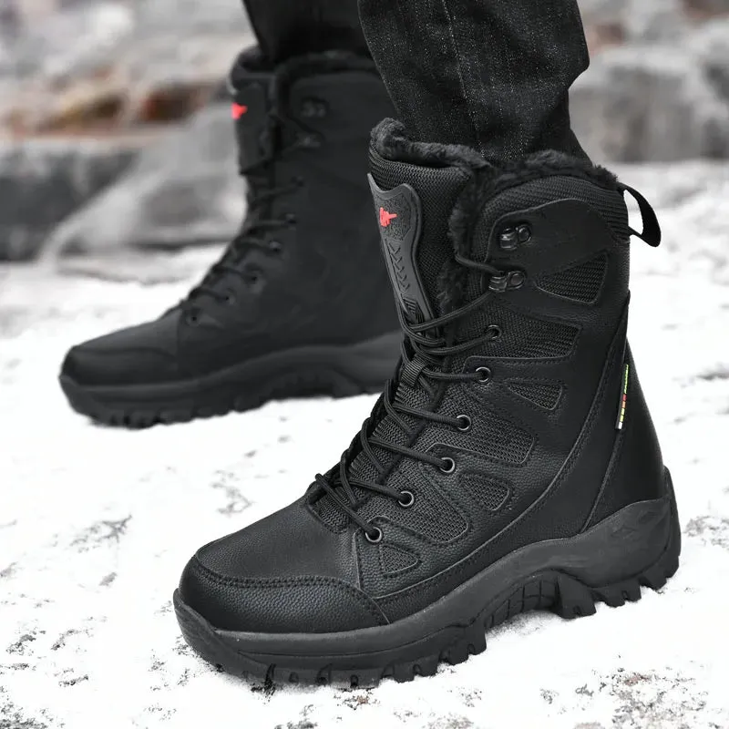 Warm Plush Lace-Up Snow Boots