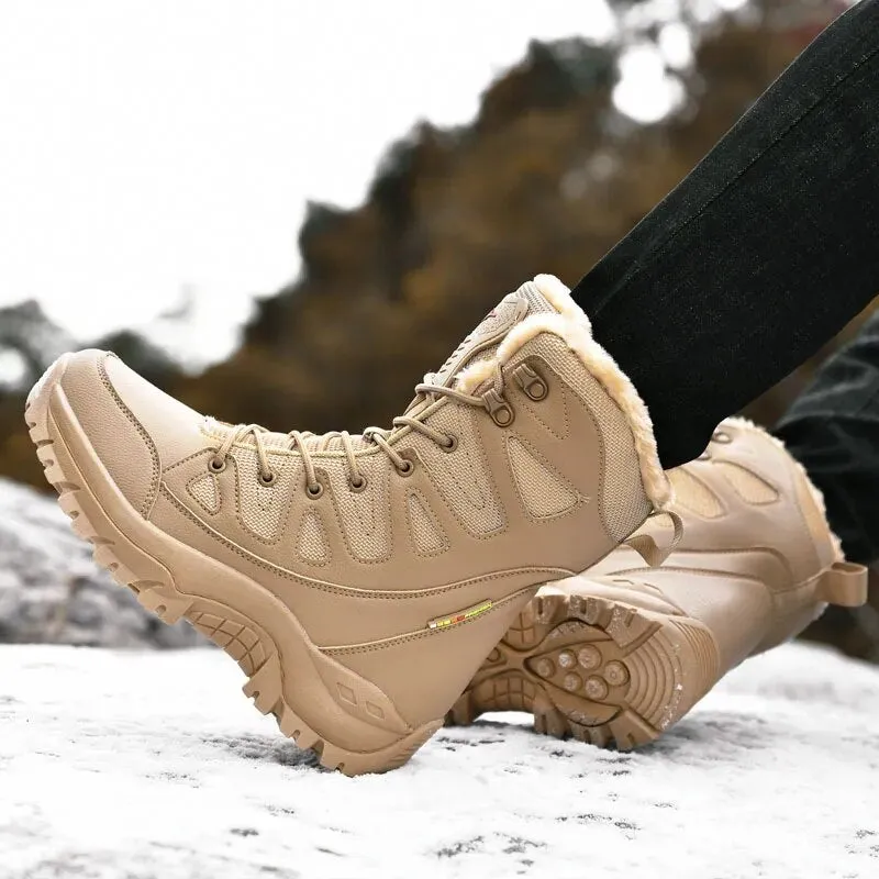 Warm Plush Lace-Up Snow Boots