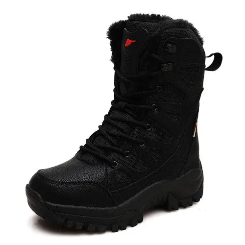 Warm Plush Lace-Up Snow Boots