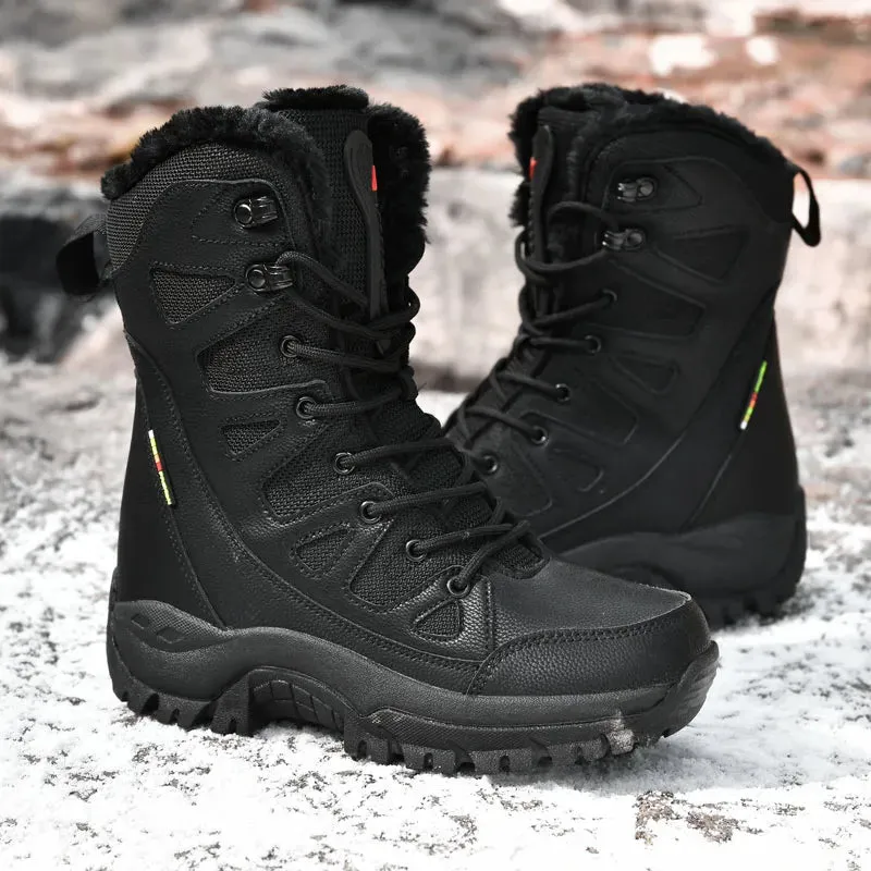 Warm Plush Lace-Up Snow Boots